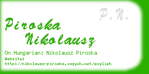 piroska nikolausz business card